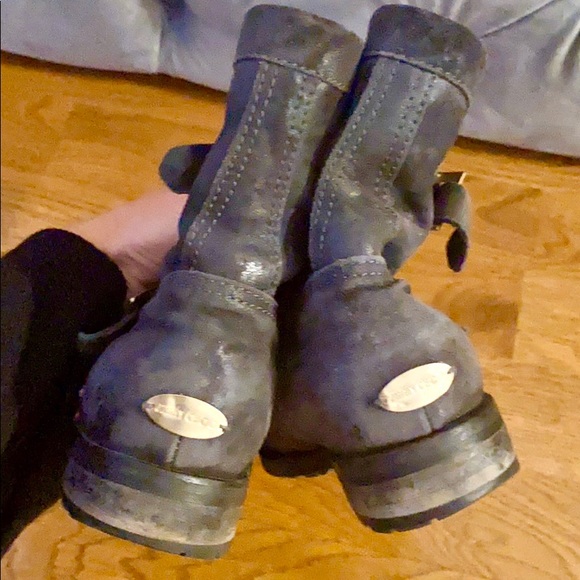 Jimmy Choo Youth tactile suede leather biker boots - Picture 3 of 8